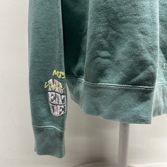 Mr Eat Well Sweatshirt Crewneck Miss Thick Parm Cheese Grater Teal Blue Small - Picture 6 of 9
